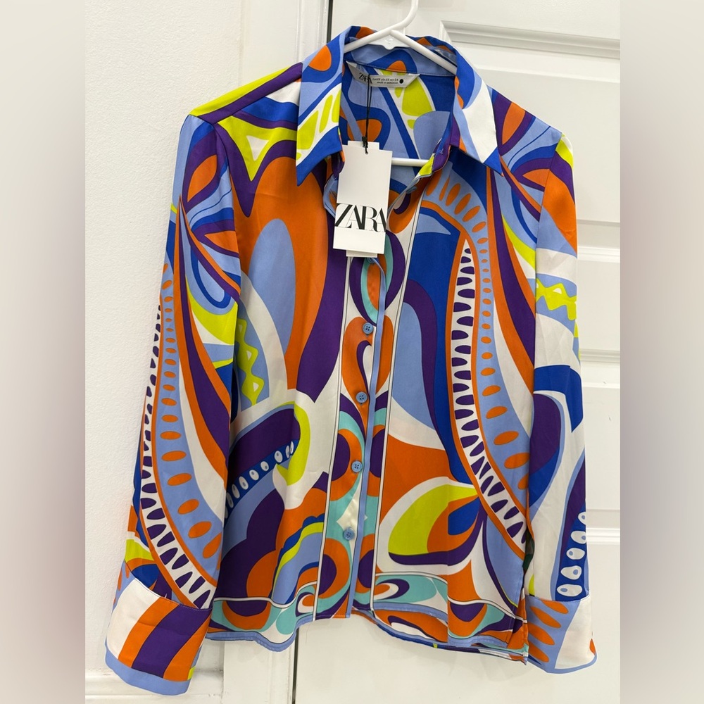 Zara Multicolor Abstract Pattern Shirt